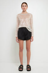 Sequin Sheer Top