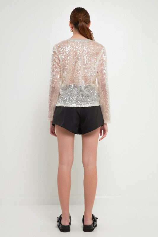 Sequin Sheer Top