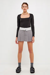 Square Neck Shoulder Pad Body Suit