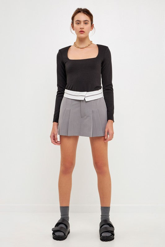 Square Neck Shoulder Pad Body Suit