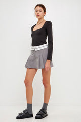 Square Neck Shoulder Pad Body Suit