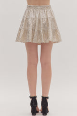 Tiered Sequin Mini Skirt (2 Color Ways)