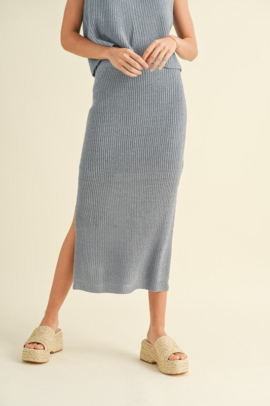 Knitted Midi Length Skirt