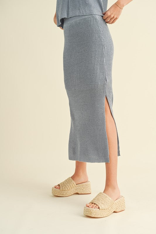 Knitted Midi Length Skirt