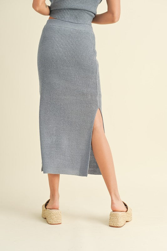 Knitted Midi Length Skirt