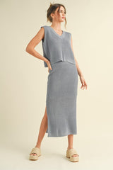 Knitted Midi Length Skirt