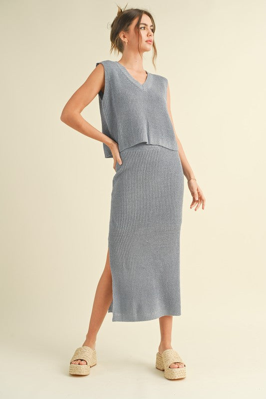 Knitted Midi Length Skirt