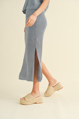 Knitted Midi Length Skirt