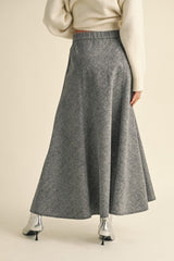 Grey A-Line Flared Skirt