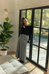 Grey A-Line Flared Skirt