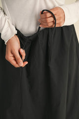 Back Elastic Waistband Maxi Bubble Skirt