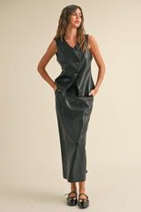 Faux Leather Maxi Skirt
