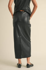 Faux Leather Maxi Skirt