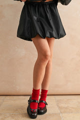 Balloon Faux Leather Mini Skirt