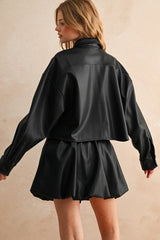 Balloon Faux Leather Mini Skirt