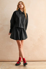 Balloon Faux Leather Mini Skirt