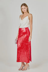 Straight Silhouette Sequin Maxi Skirt (2 Color Ways)
