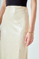 Straight Silhouette Sequin Maxi Skirt (2 Color Ways)