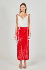 Straight Silhouette Sequin Maxi Skirt (2 Color Ways)