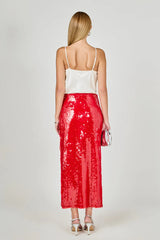 Straight Silhouette Sequin Maxi Skirt (2 Color Ways)