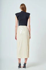 Straight Silhouette Sequin Maxi Skirt (2 Color Ways)