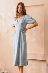 Feminine & Timeless Denim Midi Dress