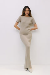 Joelle Ribbed Knit Maxi Skirt