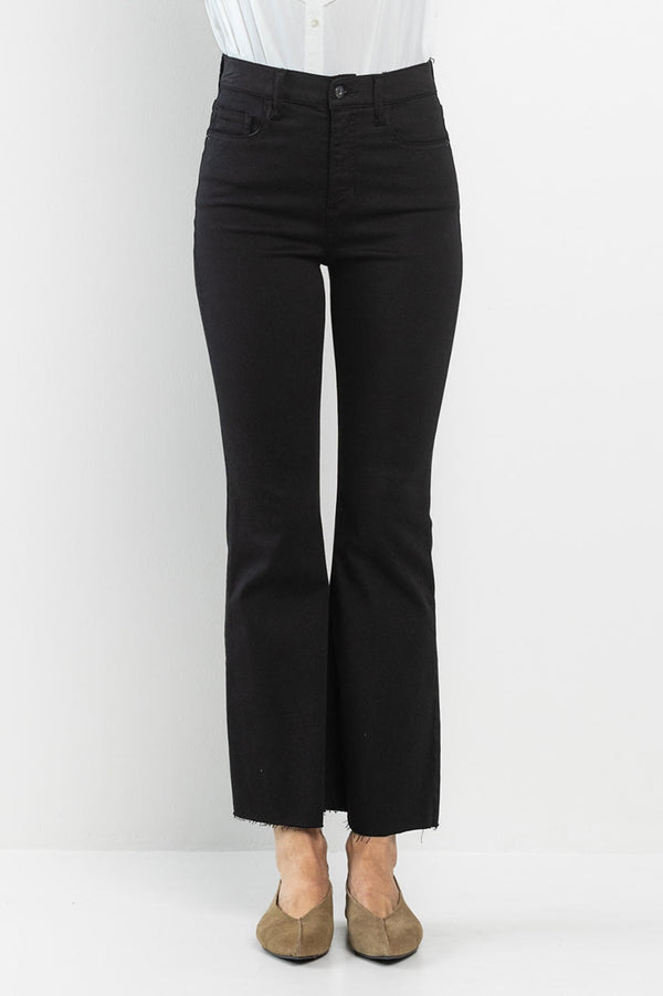 Black High Rise Kick Flare