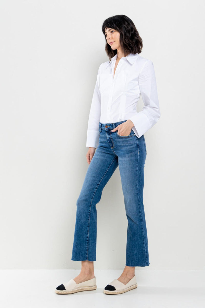 Medium Rise Kick Flare Denim
