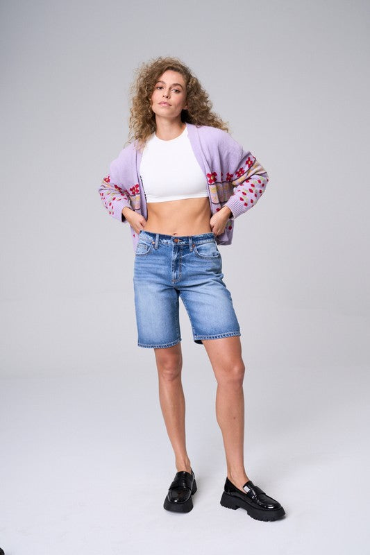 High Rise Long Inseam Shorts