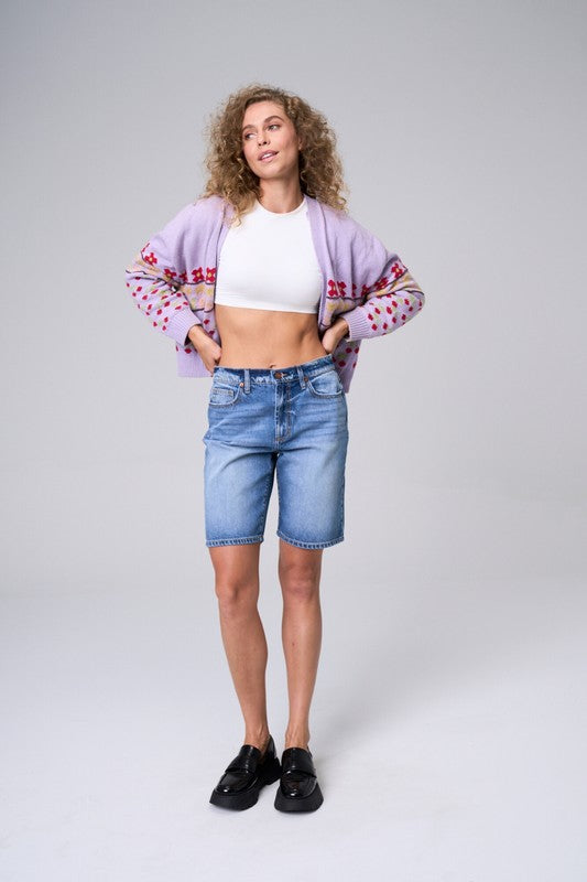 High Rise Long Inseam Shorts