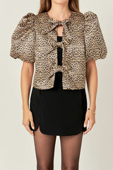 Bow Detailed Puff Sleeve Top