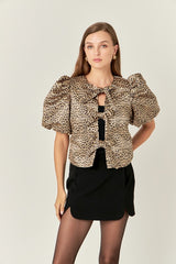 Bow Detailed Puff Sleeve Top