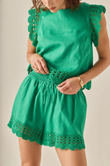 Embroidered Sleeveless Top