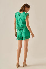 Embroidered Sleeveless Top
