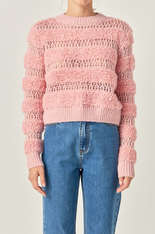 Stripe Knitted Detail Pullover Sweater