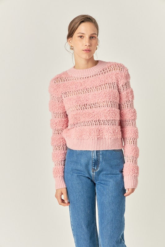 Stripe Knitted Detail Pullover Sweater