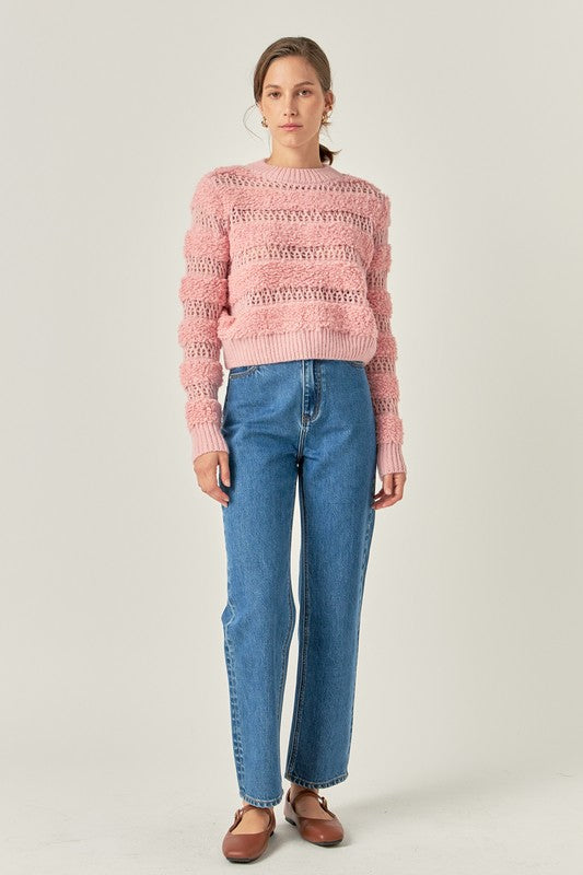 Stripe Knitted Detail Pullover Sweater
