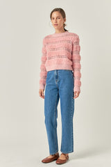 Stripe Knitted Detail Pullover Sweater