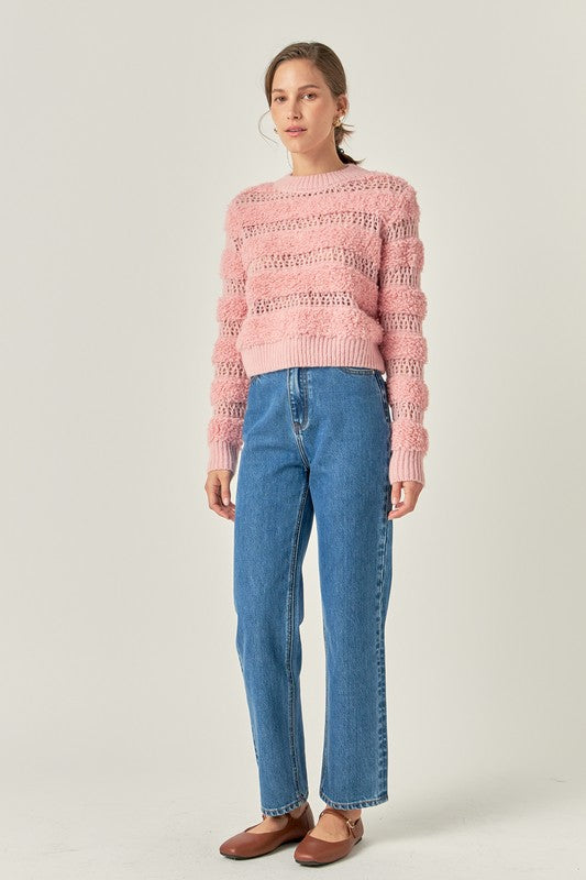 Stripe Knitted Detail Pullover Sweater