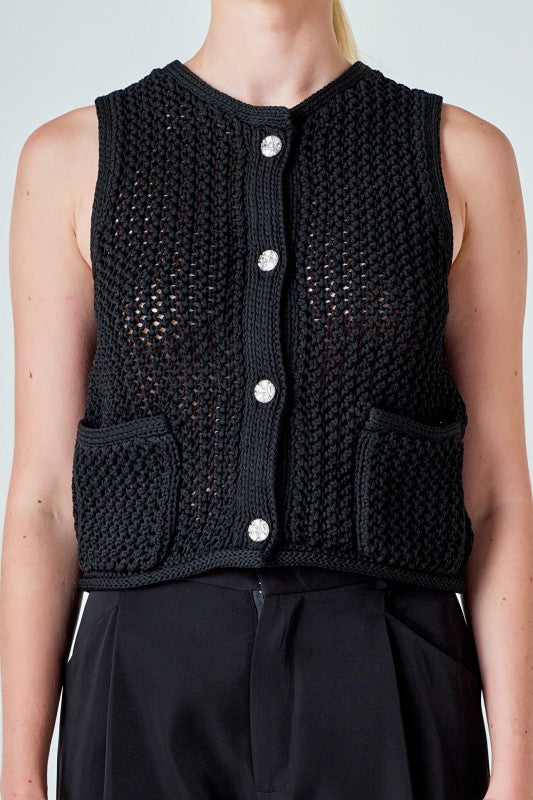 Audrey Knit Button Vest