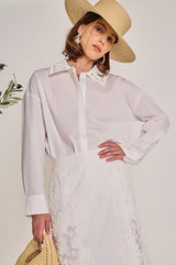 White Oversized Cotton Blouse