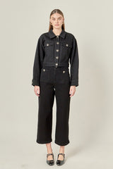 Heart Button Stretch Denim Pants