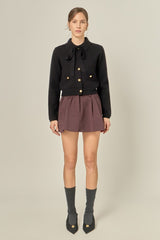 Detachable Bow Classic Knit Jacket