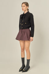 Detachable Bow Classic Knit Jacket