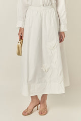 Appliqued Accent Midi Skirt
