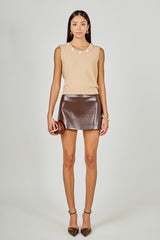 Floral Button Knit Sleeveless Top