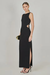 Midnight Cutout Knit Maxi Dress
