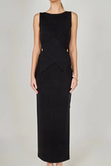 Midnight Cutout Knit Maxi Dress