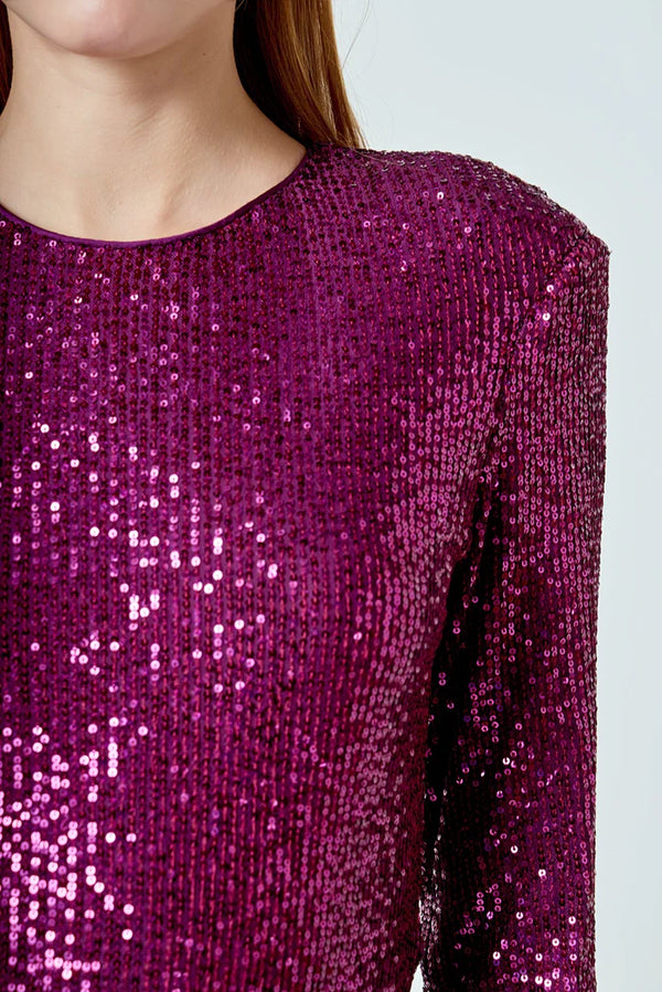 Sequin Long Sleeve Bodysuit